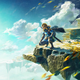 Link looks down from a sky temple.